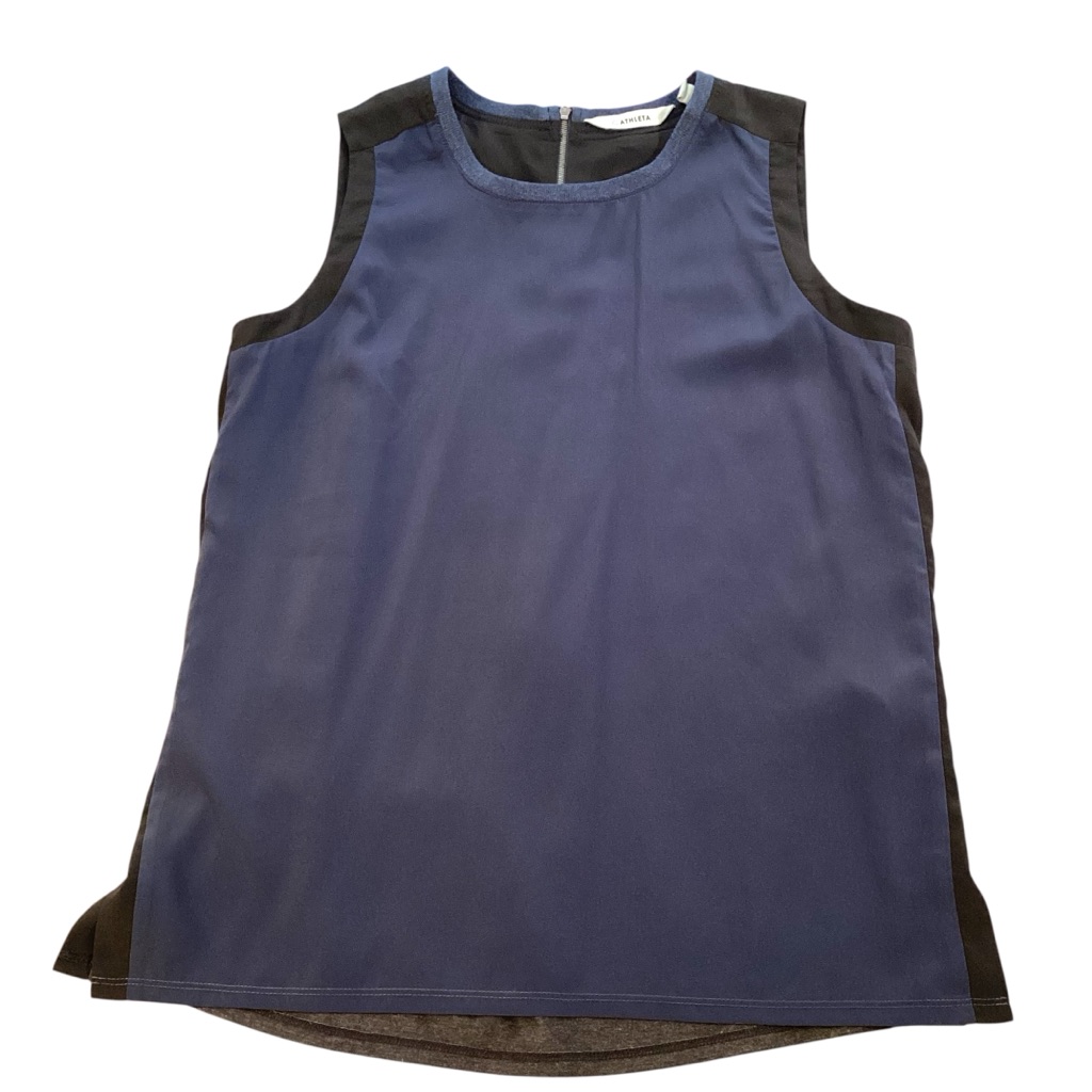 Athleta Colorblock Mixed Media Tank, Navy & Black - Medium Style 243453